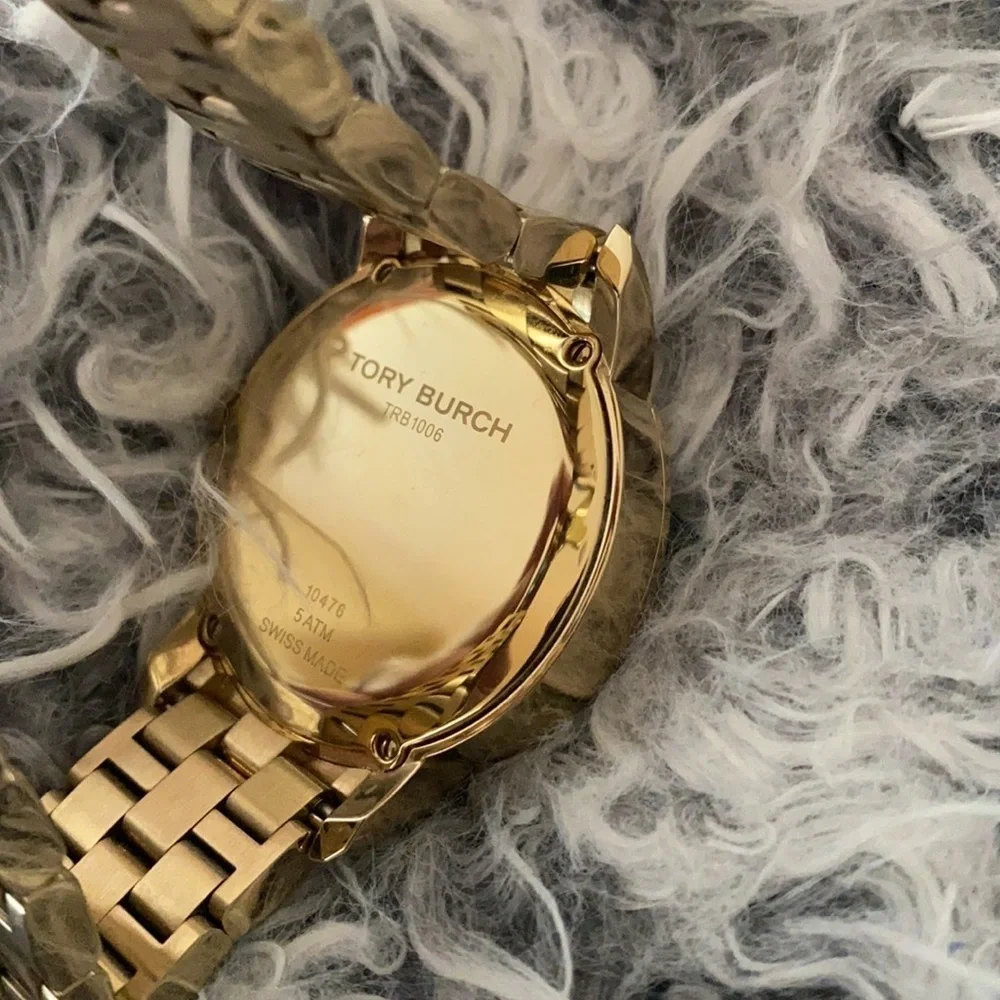 Tory Burch Watch Gold Tone Orange 37 Mm Style TRB1006